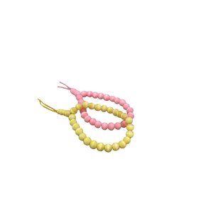 Pink and Yellow power bead bracelets